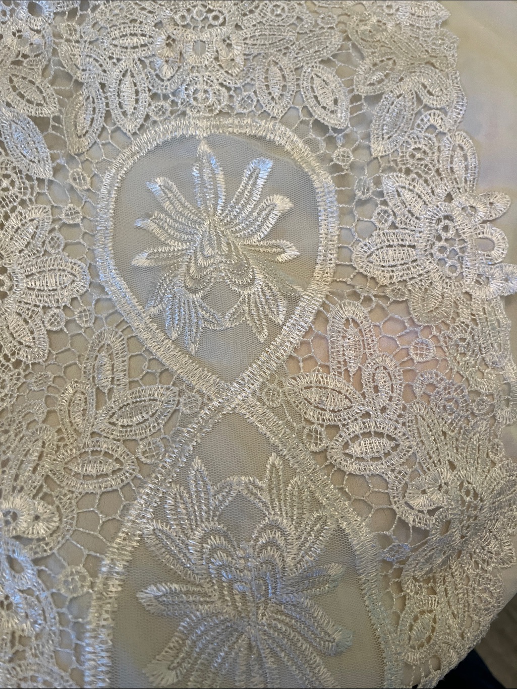 Cream Lace-Front Sleeveless Tunic